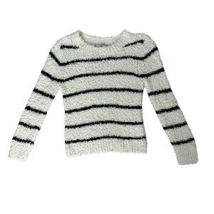 VINCE Fuzzy Teddy Striped Sweater